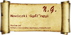 Noviczki Gyöngyi névjegykártya